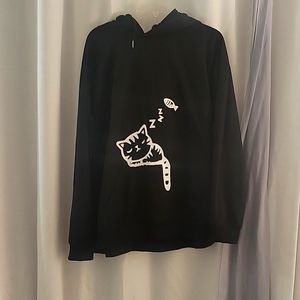Black and white kitty hoodie